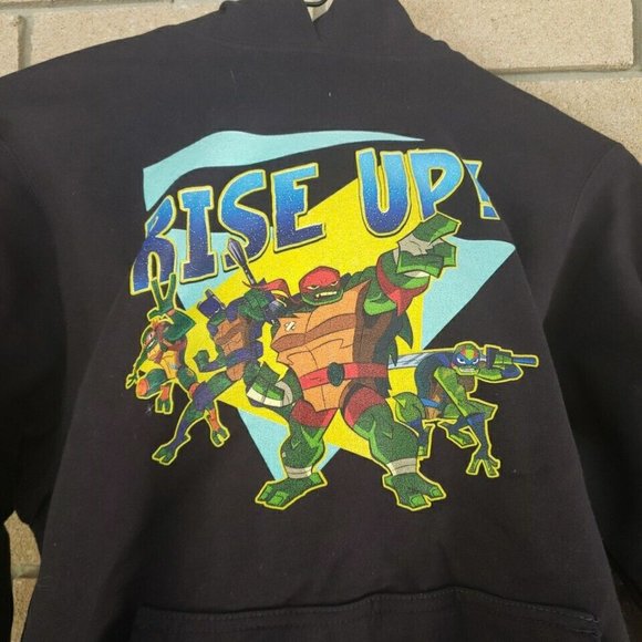 TMNT Ninja Turtles Black "Rise Up" Hoodie Size: Small - Picture 1 of 3